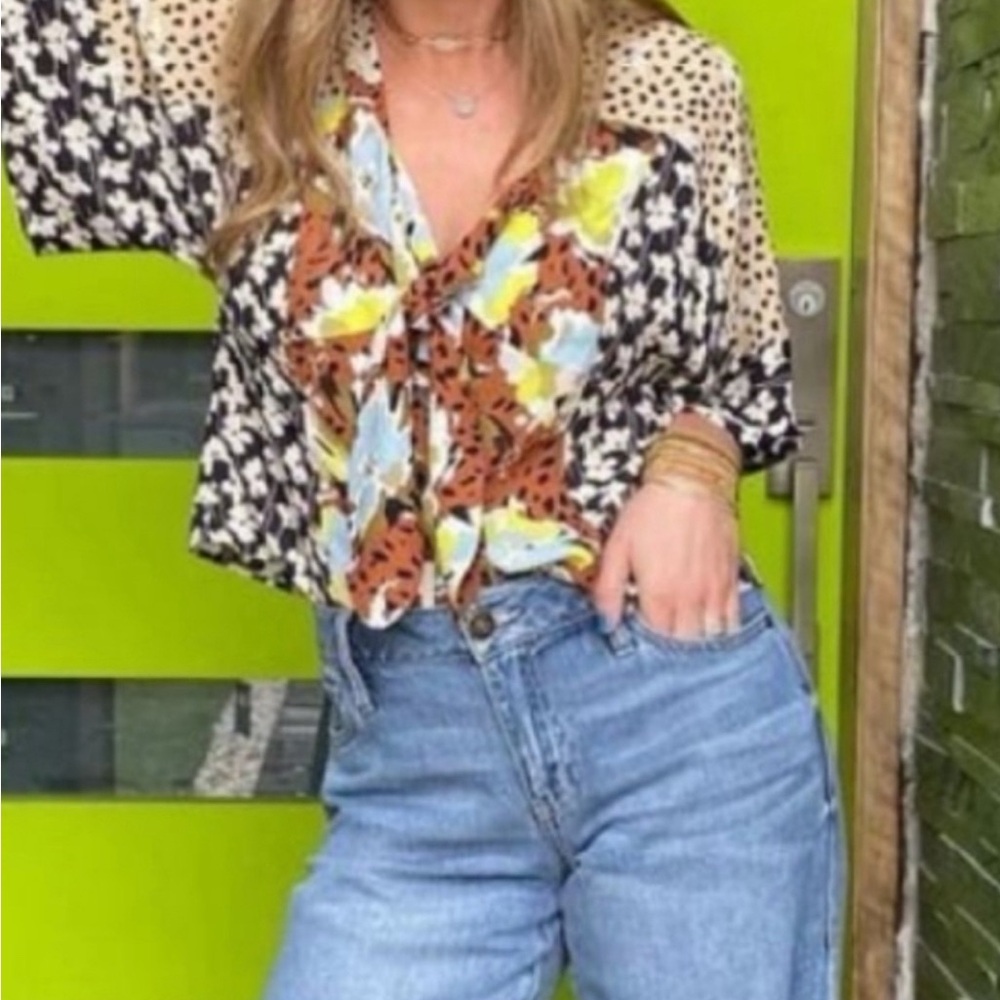 Cabi Patchwork Top - M - image 1